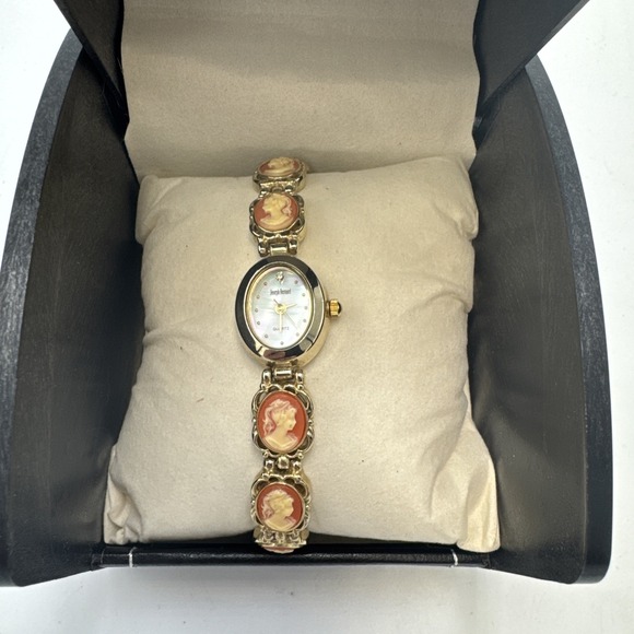 Joseph Bernard Accessories - Joseph Bernard Vintage Pink Cameo Mother Of Pearl MOP Dial Quartz Wrist Watch